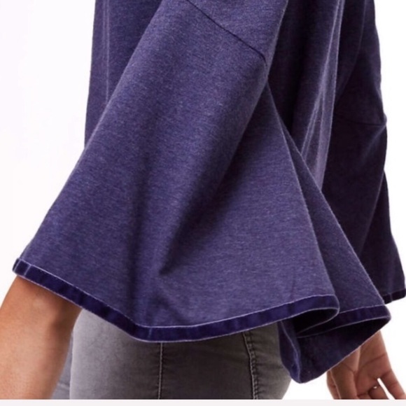 Velvet Trim Off the Shoulder Bell Sleeve Top - Picture 3 of 3